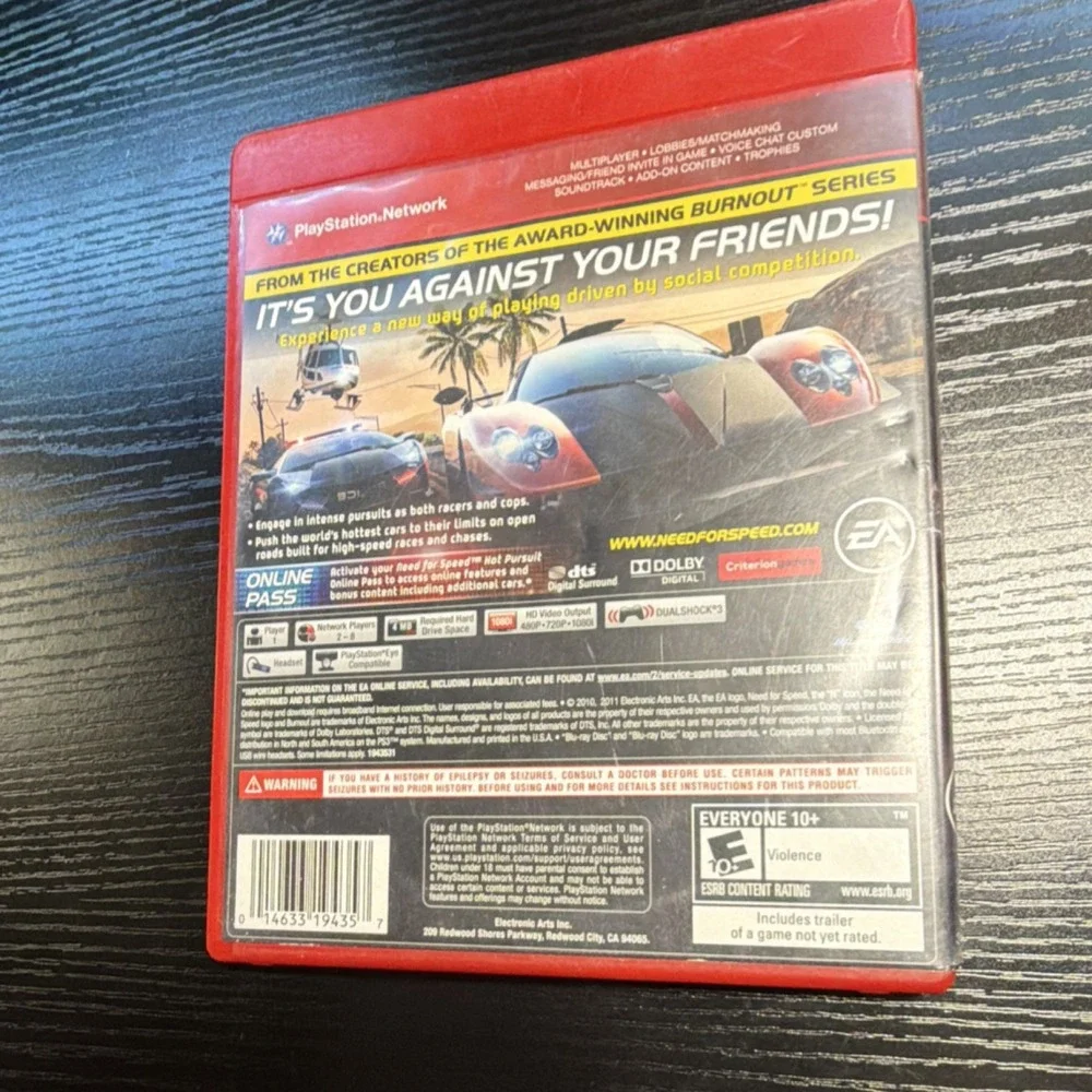 Electronic Arts Need for Speed: Hot Pursuit Greatest Hits PS3 Online Pass Manual